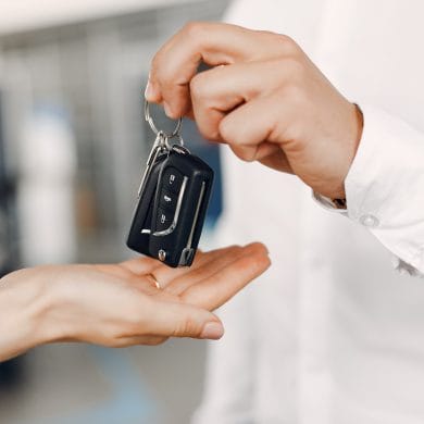 Handing over replacement car keys